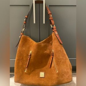 Tan suede Dooney and Bourke y2k bag